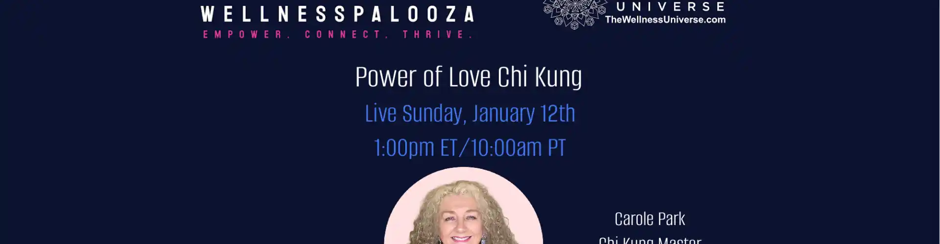 Wellnesspalooza 2025 Il potere dell'amore Chi Kung con Carole Park